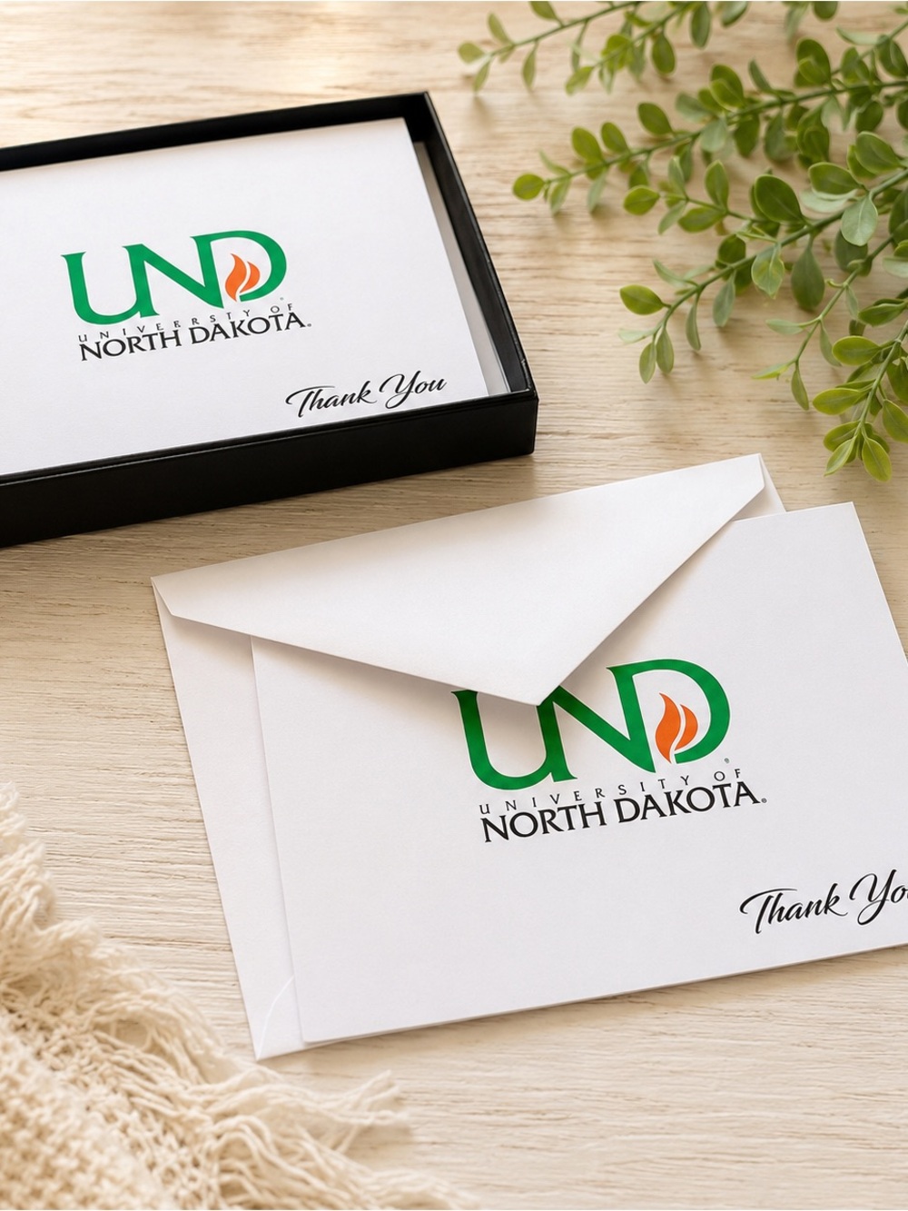 University of North Dakota UND Thank You Cards & Envelopes Stationary Set